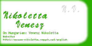 nikoletta venesz business card